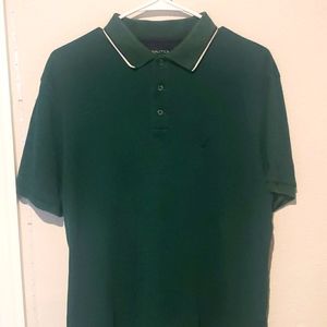 Nautica Green Mens Polo